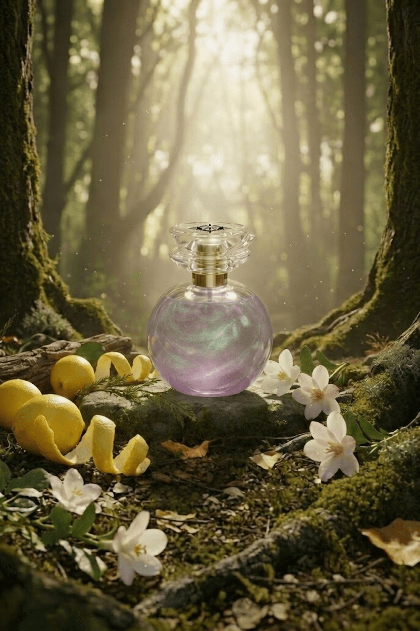 Perfume Alethis - Frasco mistico com lua e estrelas